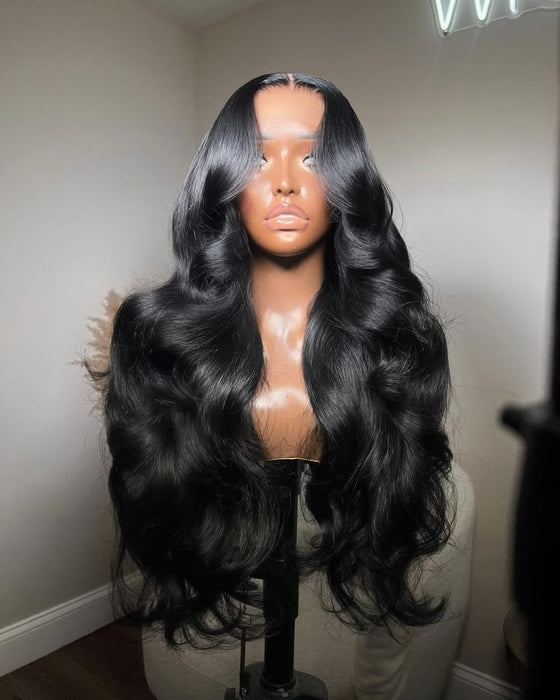 Raven Black Custom Wig – Long Layers HD Lace Glueless