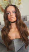 Walnut Custom Wig – Bangs and Long Layers HD Lace Glueless