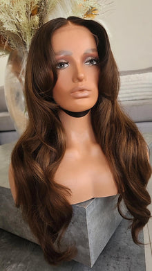  Walnut Custom Wig – Bangs and Long Layers HD Lace Glueless