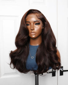  Chocolate Brown Custom Wig – Long Layers HD Lace Glueless